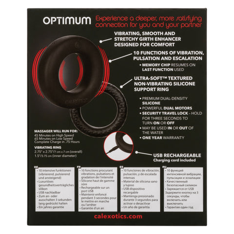 Link Up Optimum Black Dual-Density Silicone Vibrating Enhancer and Ultra-Soft Textured Support Ring Default Title > Cock Ring > Vibrating