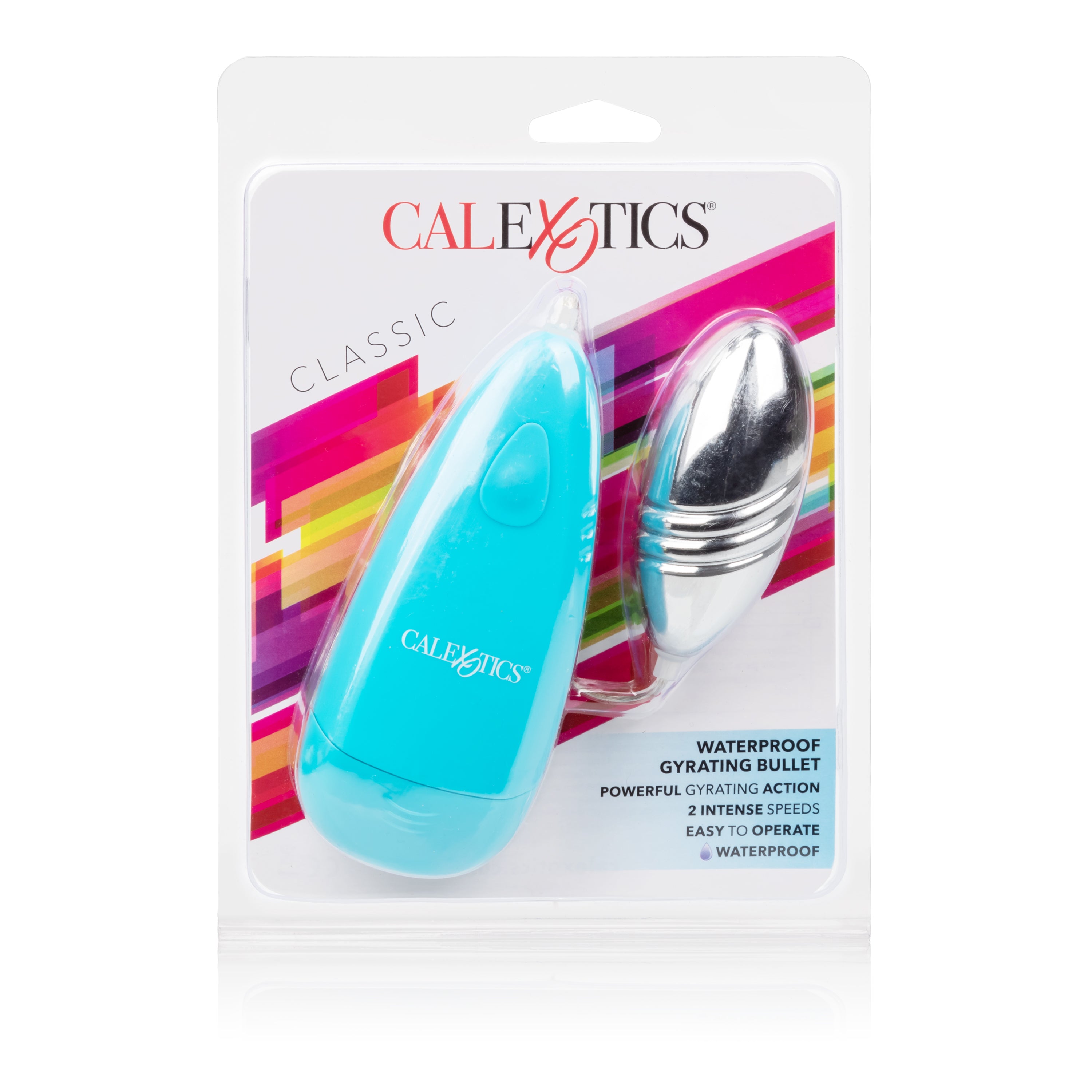 Waterproof Gyrating Bullet Blue with 2-Speed Vibration and Slim Controller BULLETS