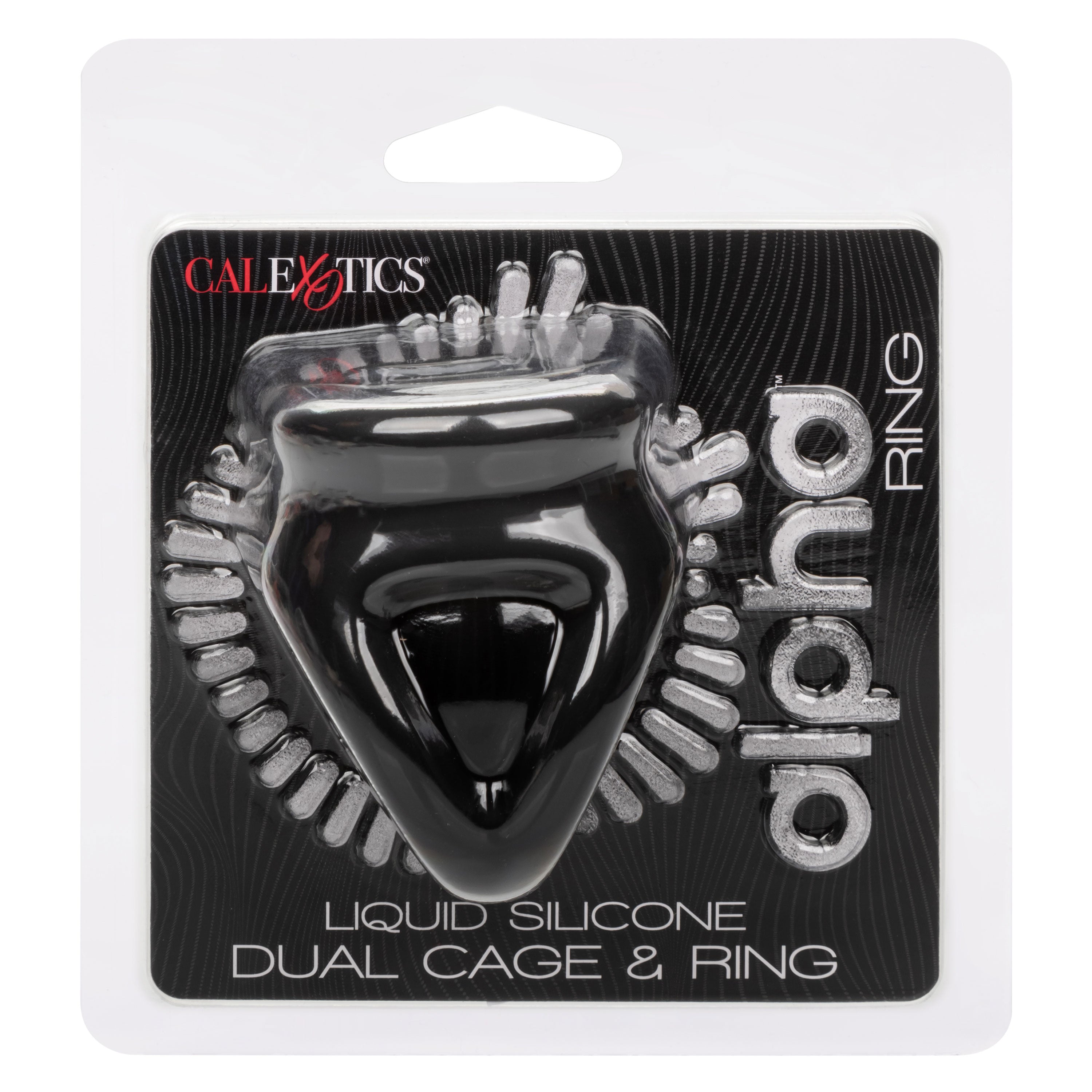 Alpha Liquid Silicone Dual Cage and Ring Black Stretchy Enhancer Cock Ring > Cock Ring > Sling