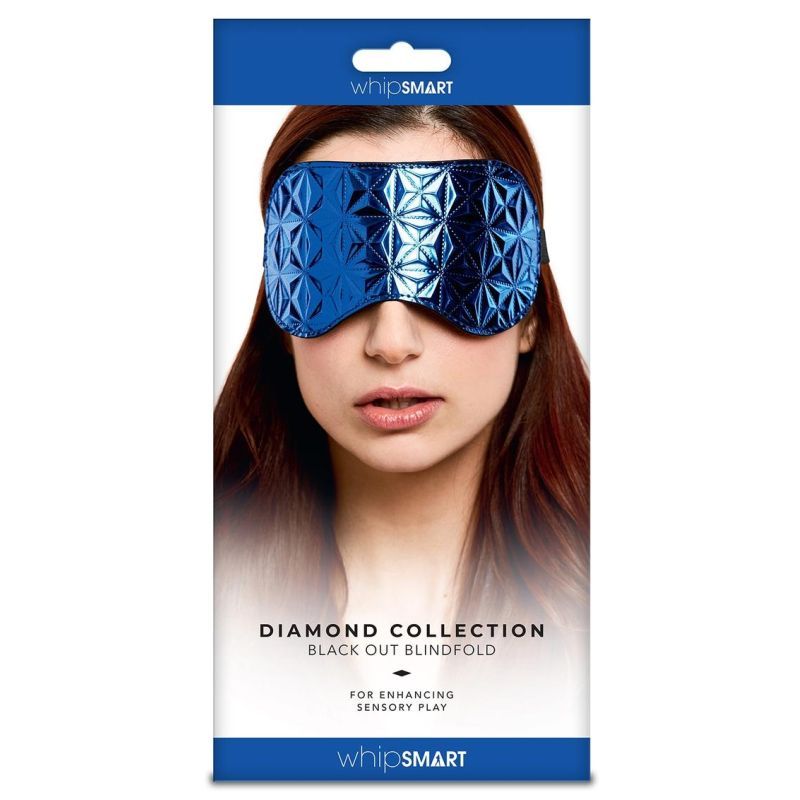 Whip Smart Diamond Blindfold in Blue for Sensation Play and Bondage Blindfold