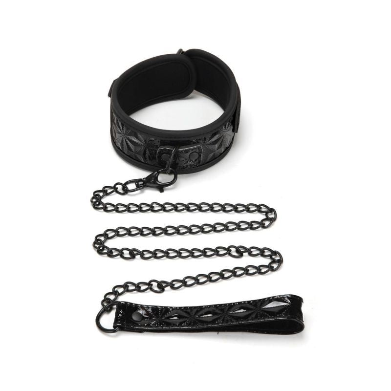 Whip Smart Diamond Collar and Leash Set in Black > Bondage Gear > Collars & Leashes