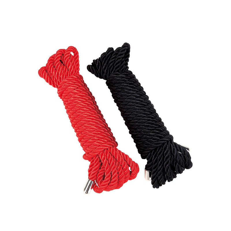 WhipSmart Heartbreaker Satin BDSM Rope 2 Pack in Red and Black Rope