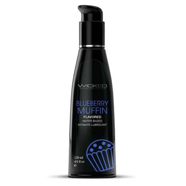 Wicked Aqua Blueberry Muffin Water Based Lubricant 120 mls 4 Ounces Flavoured Lube