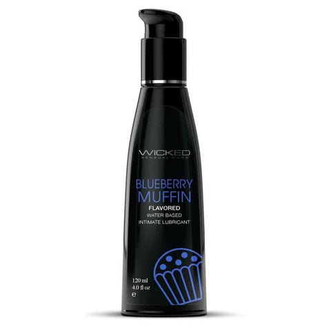 Wicked Aqua Blueberry Muffin Water Based Lubricant 120 mls 4 Ounces Flavoured Lube