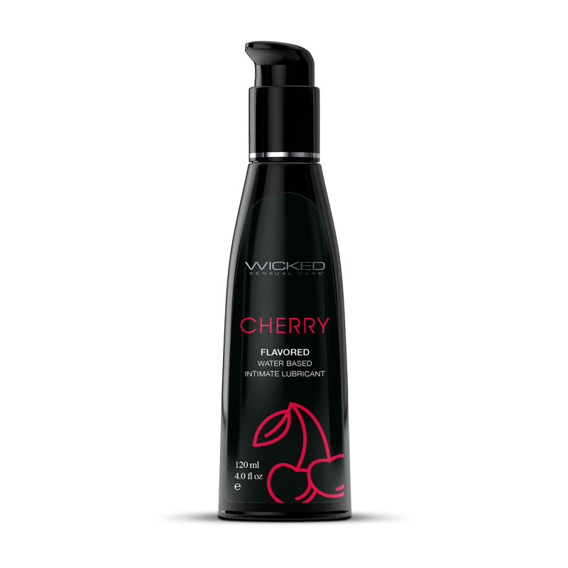 Wicked Aqua Cherry Water Based Lubricant 30 ml (1 oz) Bottle Flavoured Lube