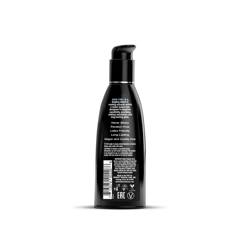 Wicked Aqua Chill Cooling Water Based Lubricant 60 mls 2 Ounces Water Based Lube