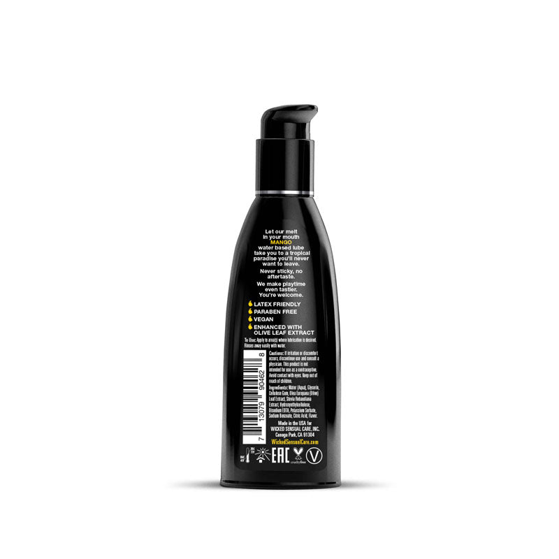 Wicked Aqua Mango Water Based Lubricant 60ml Bottle > Lube > Flavoured