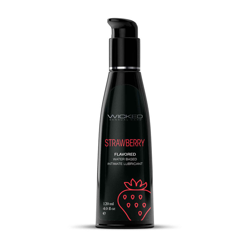Wicked Aqua Strawberry Water-Based Lubricant 120 ml (4 oz) Flavoured Lube