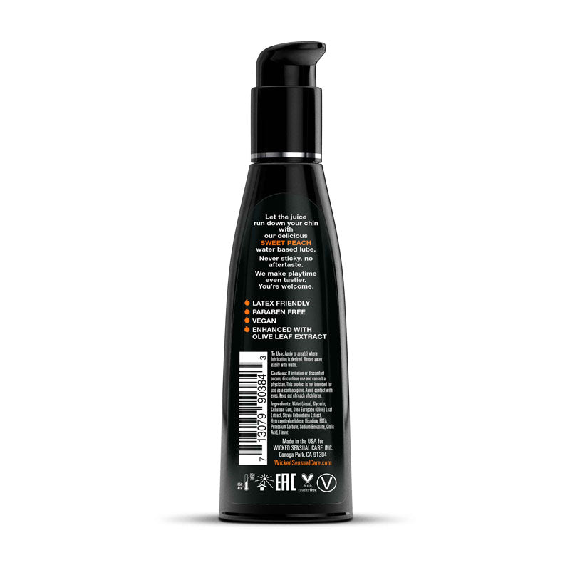 Wicked Aqua Sweet Peach Lubricant 120ml - Delicious Water Based Formula > Lube > Flavoured