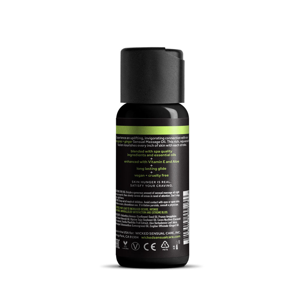 Wicked Sensual Massage Oil 120ml - Lemongrass and Ginger Scented > Essentials > Massage Oil