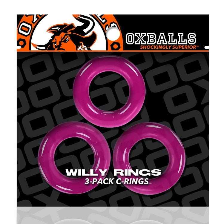 Willy Rings Hot Pink 3-Pack for Intense Pleasure COCK RING Set