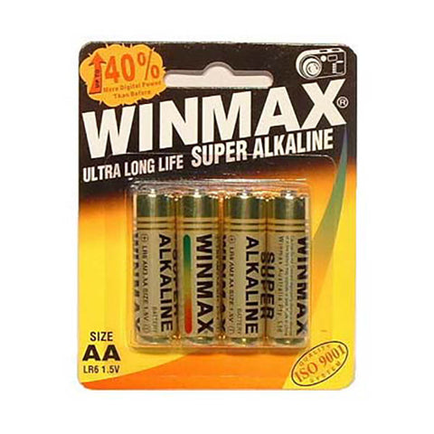 Winmax AA Super Alkaline Batteries 4 Pack for High-Drain Devices Batteries