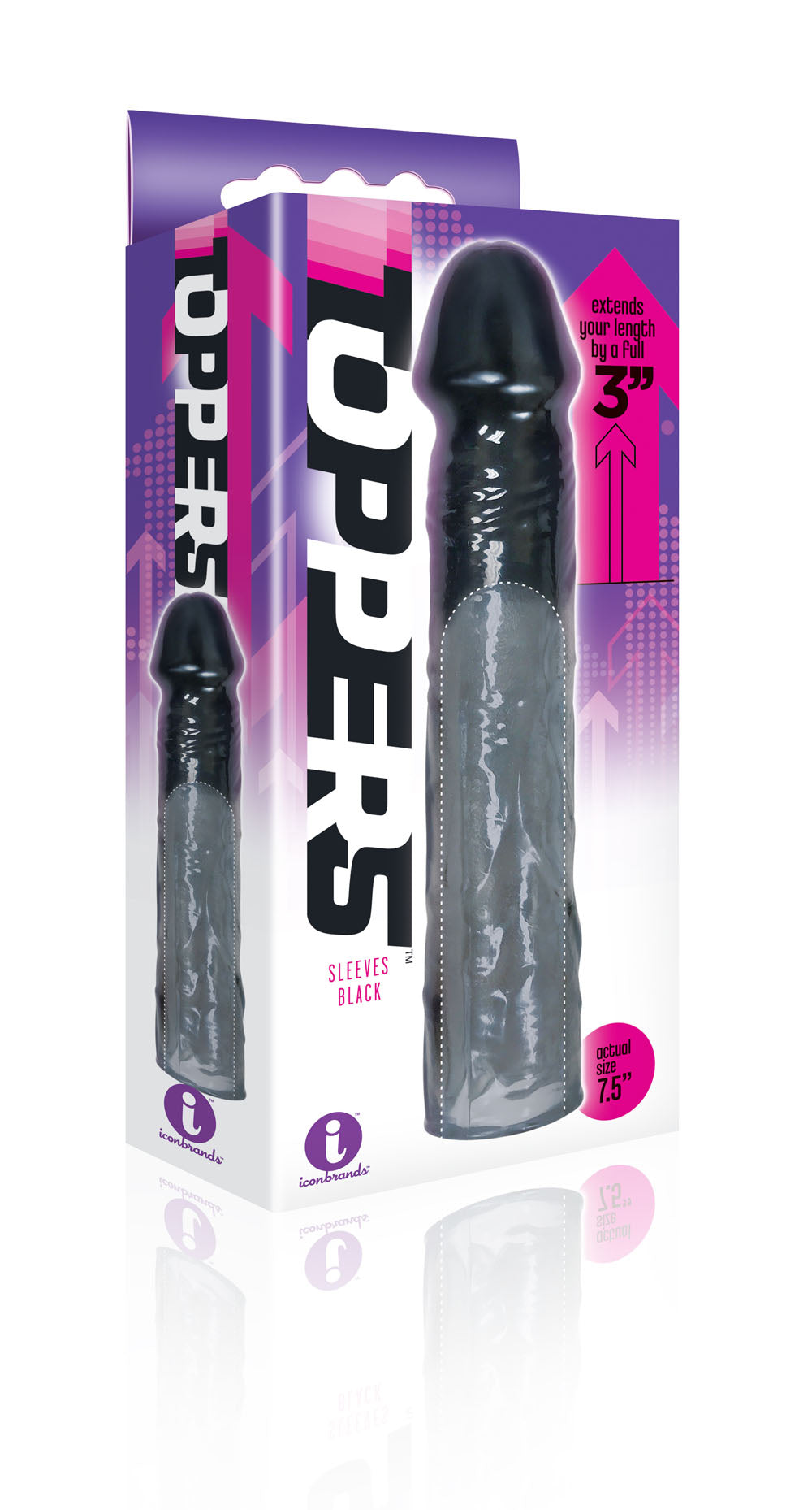 The 9's Toppers – 7.6 cm Penis Extension Sleeve Black > Sex Toys For Men > Penis Sleeves