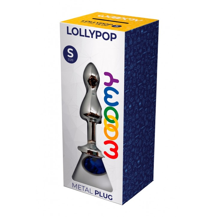 Wooomy Lollypop Double Ball Metal Plug Blue Size S > Anal Range > Butt Plugs Main image