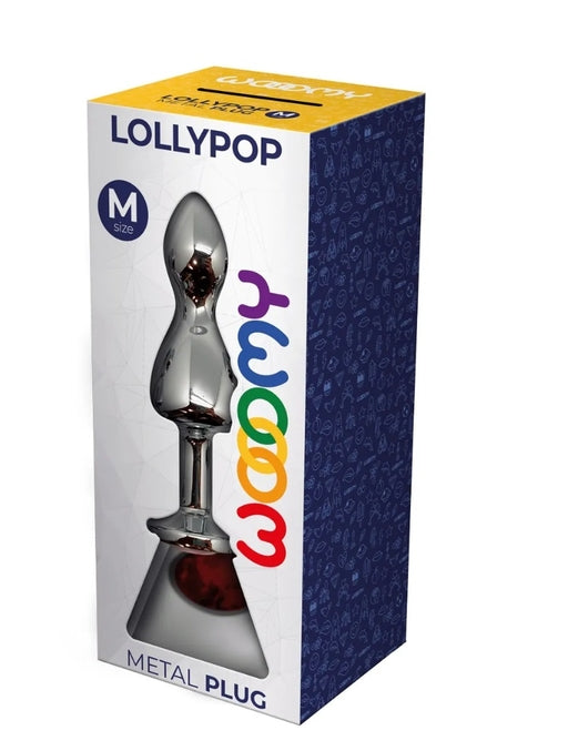Wooomy Lollypop Double Ball Metal Plug Red Medium > Anal Range > Butt Plugs