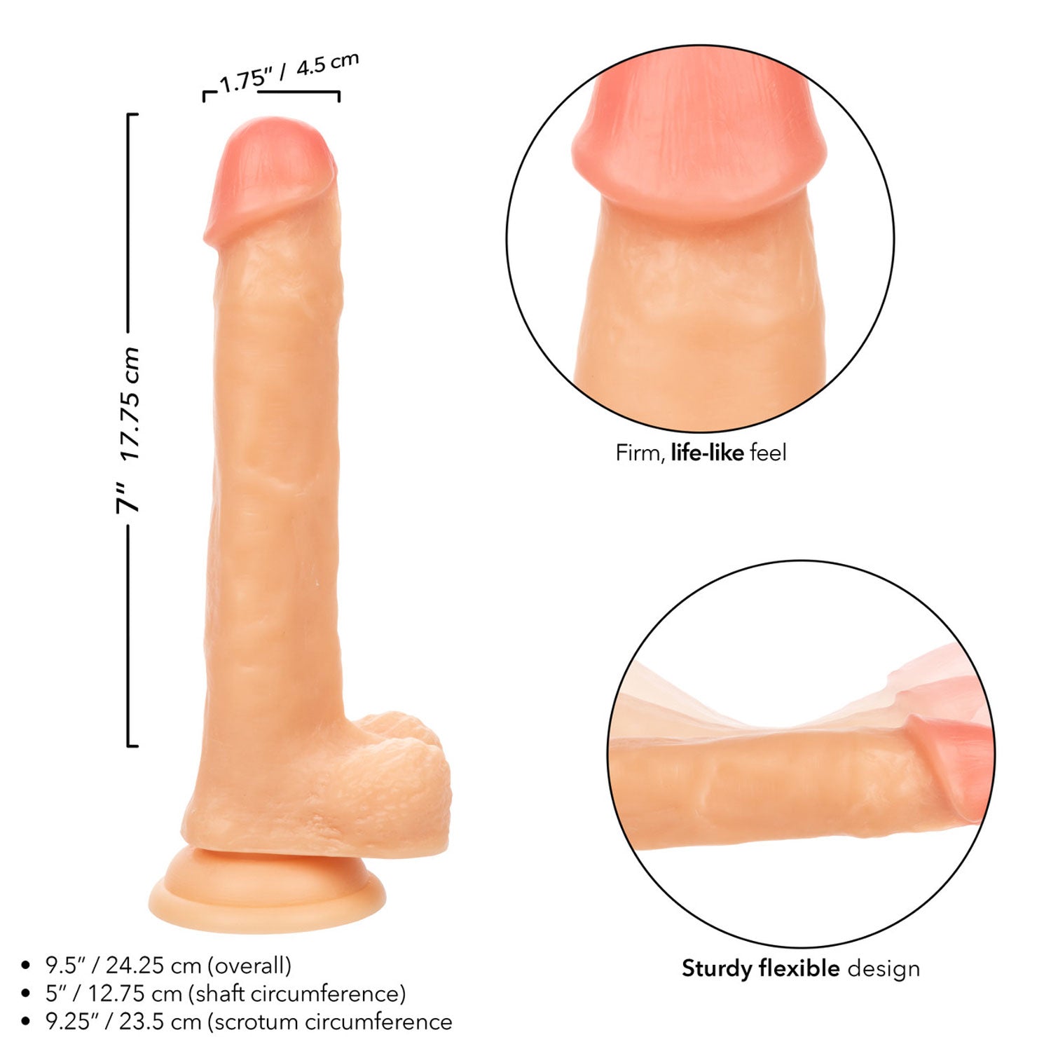 Working Stiff The Cabana Boy 7 Inch Flesh Tone Realistic Dildo with Suction Cup Base > Dildos > Realistic Dildos