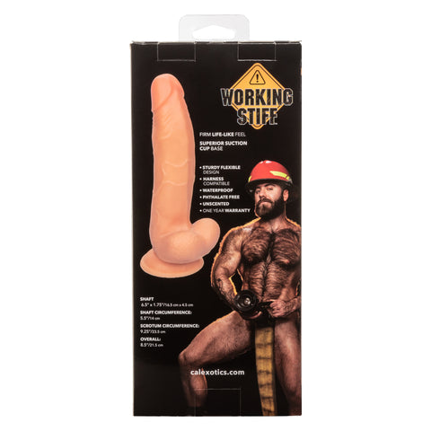 Working Stiff The Fireman Realistic Flesh Tone Flexible Toy with Suction Cup Base 8.5 Inches Dongs Realistic