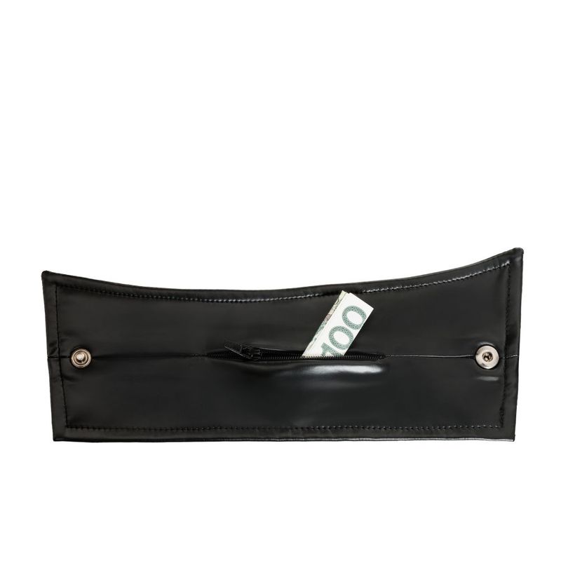 Wrist Wallet Pair Black Wetlook High-Gloss Material with Hidden Zipper Wrist Cuffs > Clothes > Unisex Leather