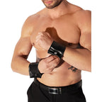 Wrist Wallet Pair Black Wetlook High-Gloss Material with Hidden Zipper Wrist Cuffs > Clothes > Unisex Leather