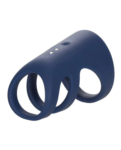Viceroy Triple Cock Cage Liquid Silicone Ring with 10 Vibration Functions, Blue, 3.5in x 2in > Bondage Gear > Male Chastity