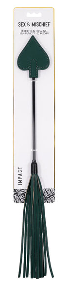 Indica Dual Impact Crop (Green) – Versatile Impact Toy > Bondage Gear > Crops