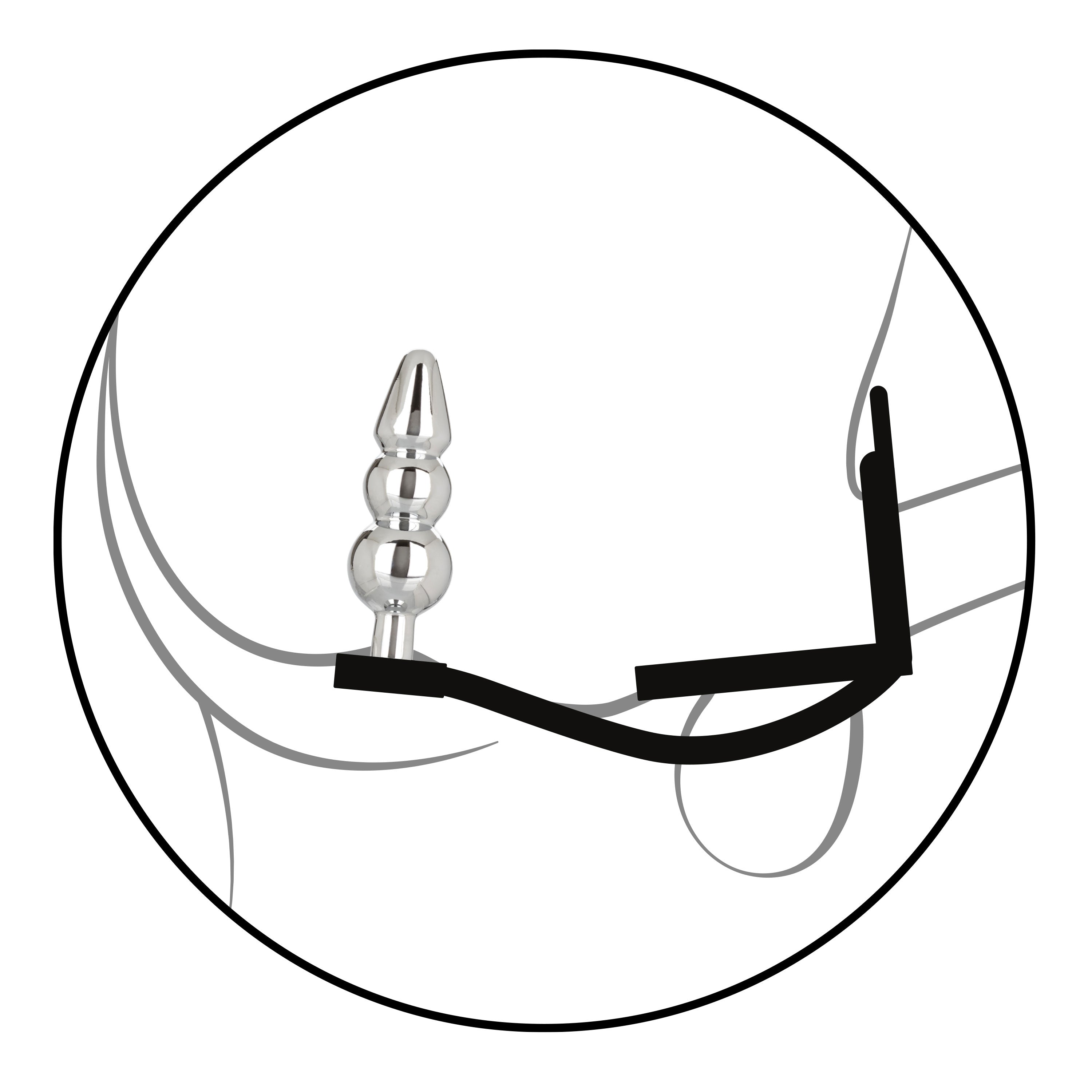 Star Fucker Beaded Plug With Stretchy Black Silicone Dual Enhancer and Silver Metal Probe 1998 > Anal Range > Prostate Plugs