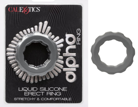 Alpha Liquid Silicone Erect Ring Stretchy Comfortable Gray Beaded Design COCK RINGS