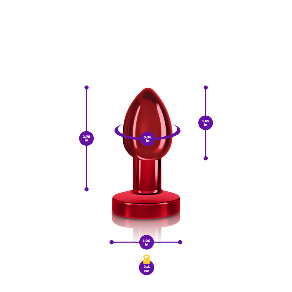 Cheeky Charms Red Vibrating Metal Butt Plug Small > Anal Range > Vibrating Butt Plugs