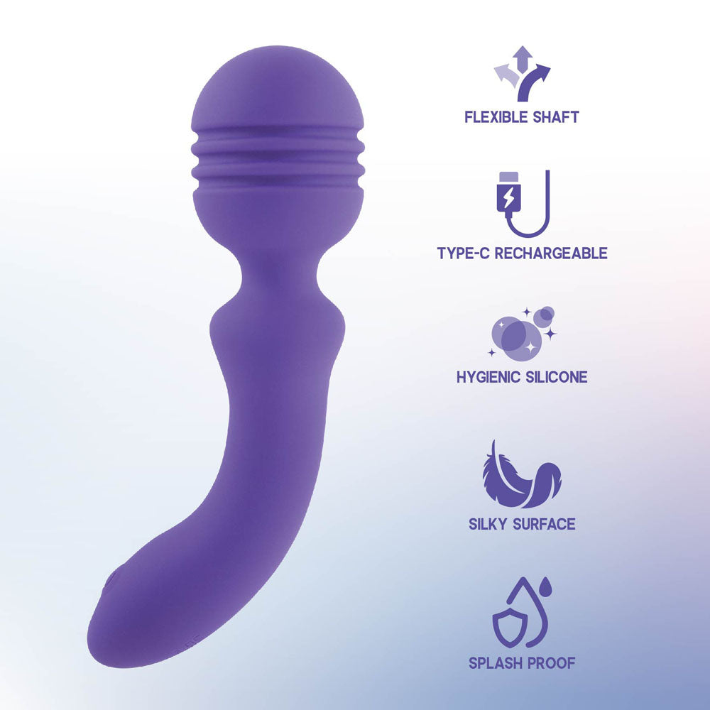 Xciter Purple 16.5 cm USB Rechargeable Massage Wand Electric Massager