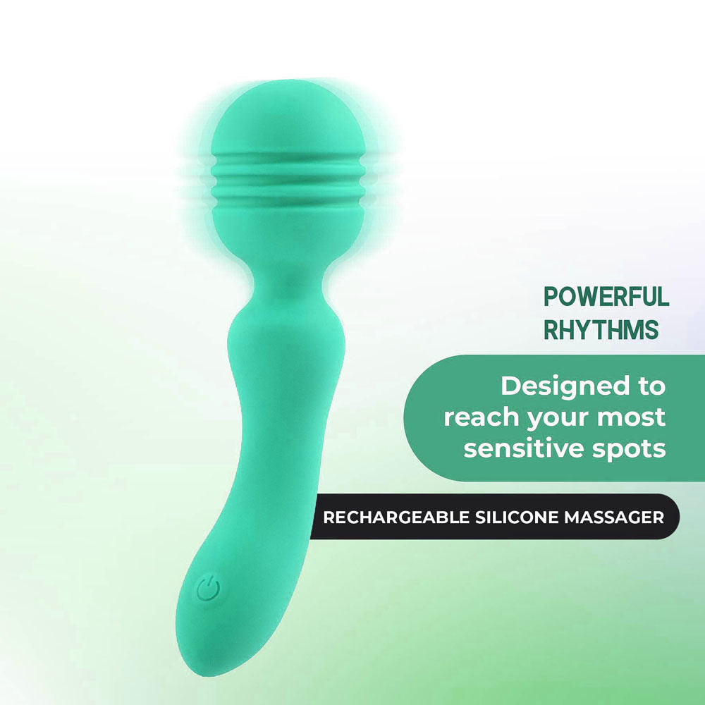 Exciter Rechargeable Silicone Massager – Rechargeable Silicone Massager - Teal > Sex Toys > Mini Massagers