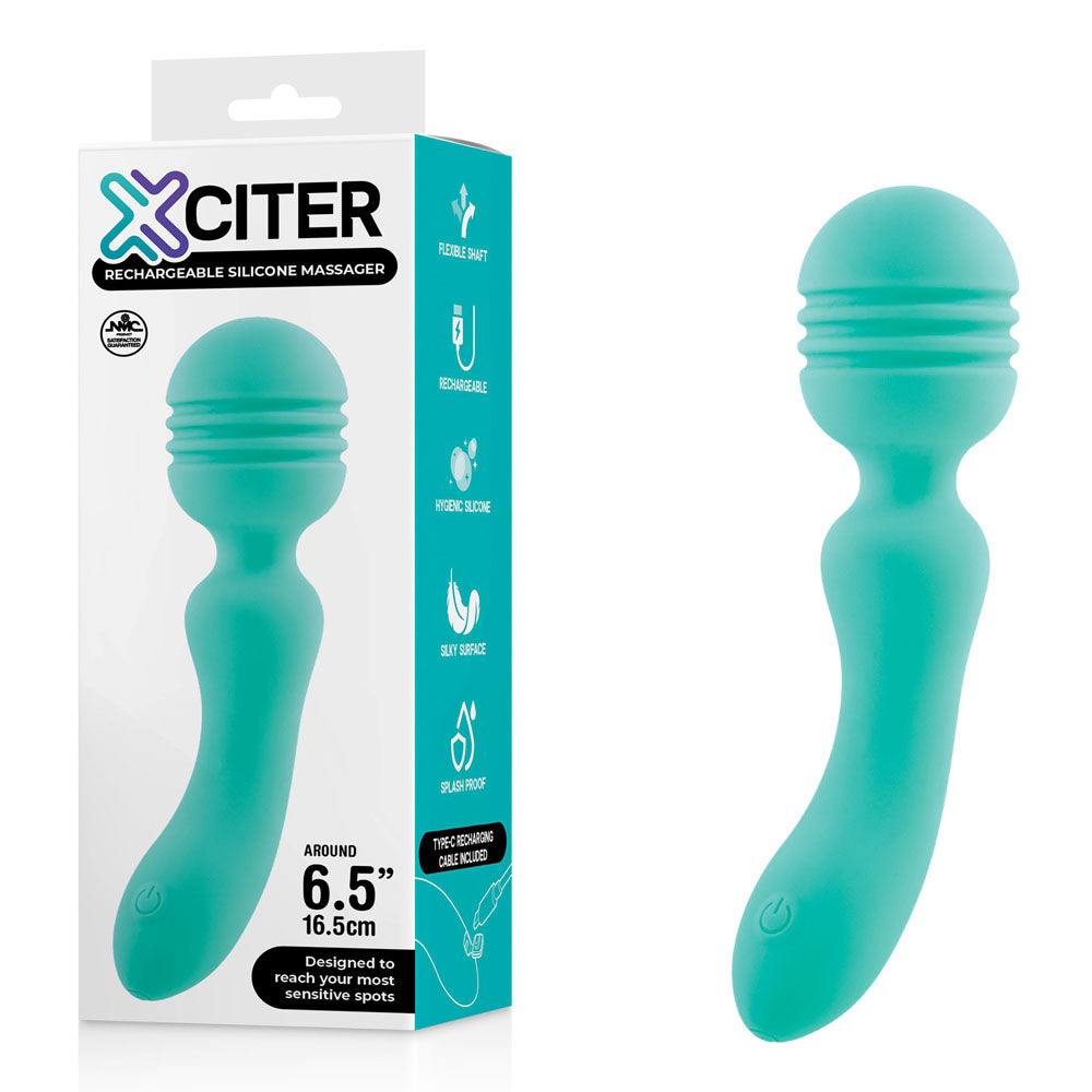 Exciter Rechargeable Silicone Massager – Rechargeable Silicone Massager - Teal > Sex Toys > Mini Massagers