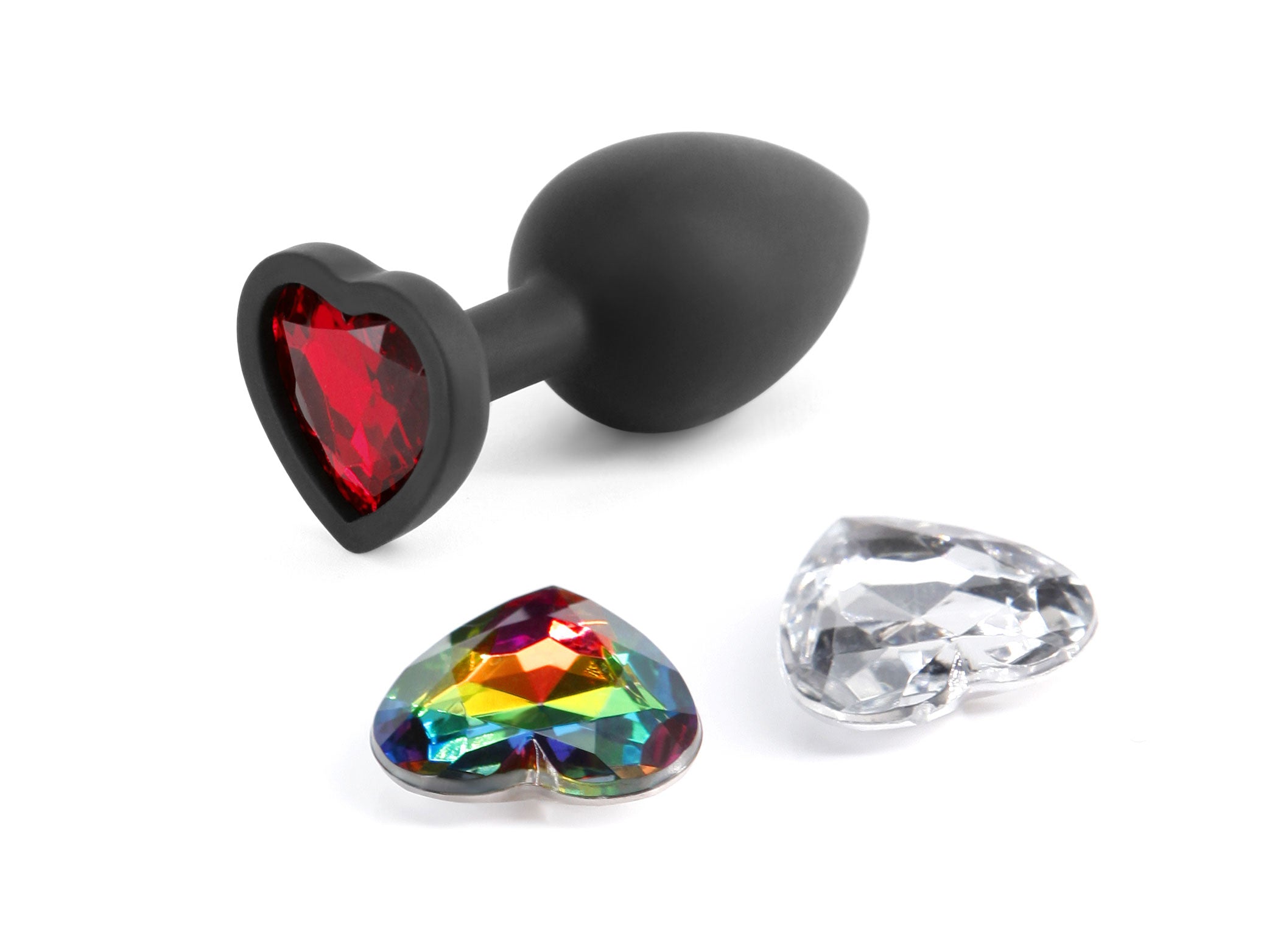 Glams Xchange Heart Small (Interchangeable Heart Gems) – Small Silicone Butt Plug > Anal Range > Jewel Butt Plugs