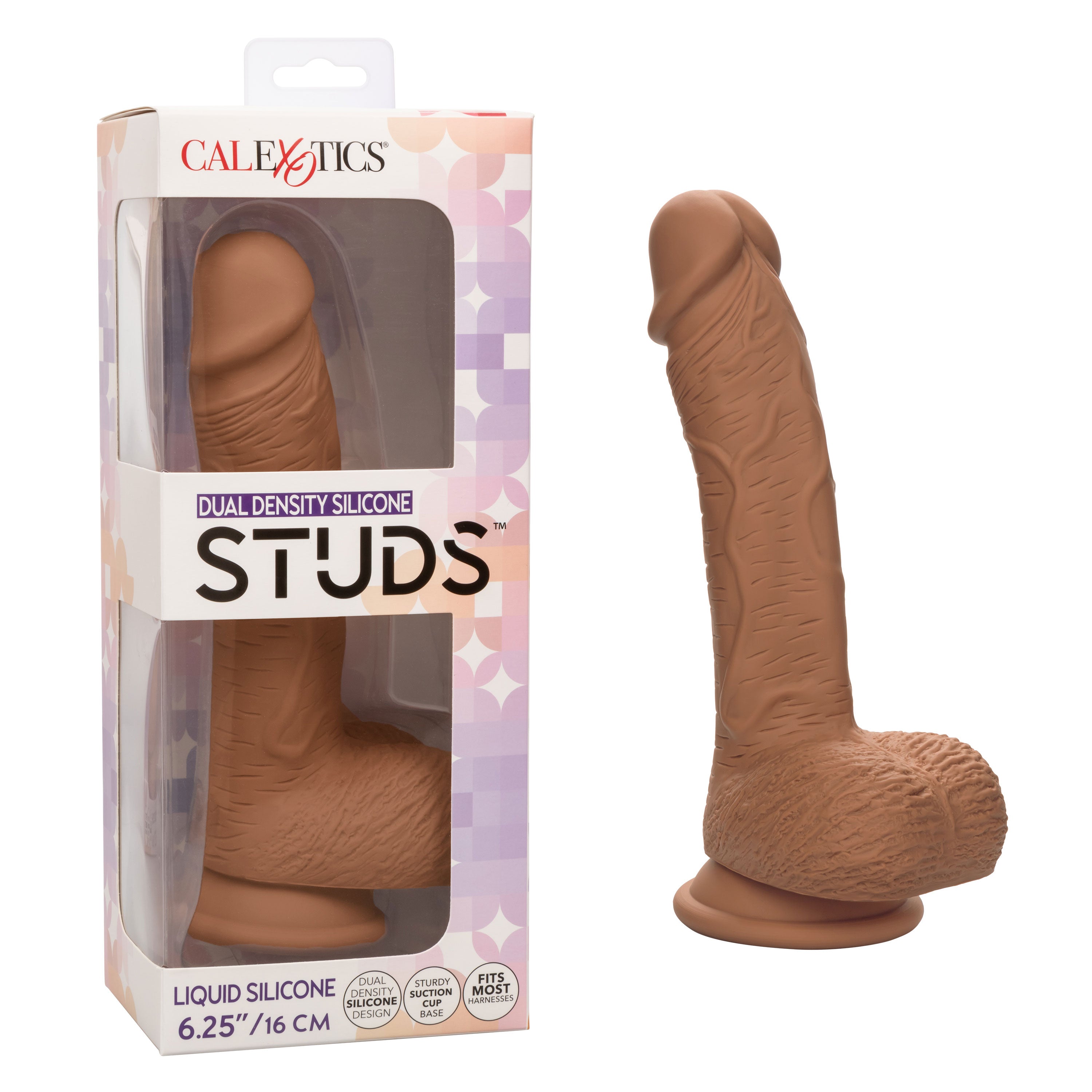 Dual Density Silicone Studs 6.25 Inch Brown > Dildos > Realistic Dildos