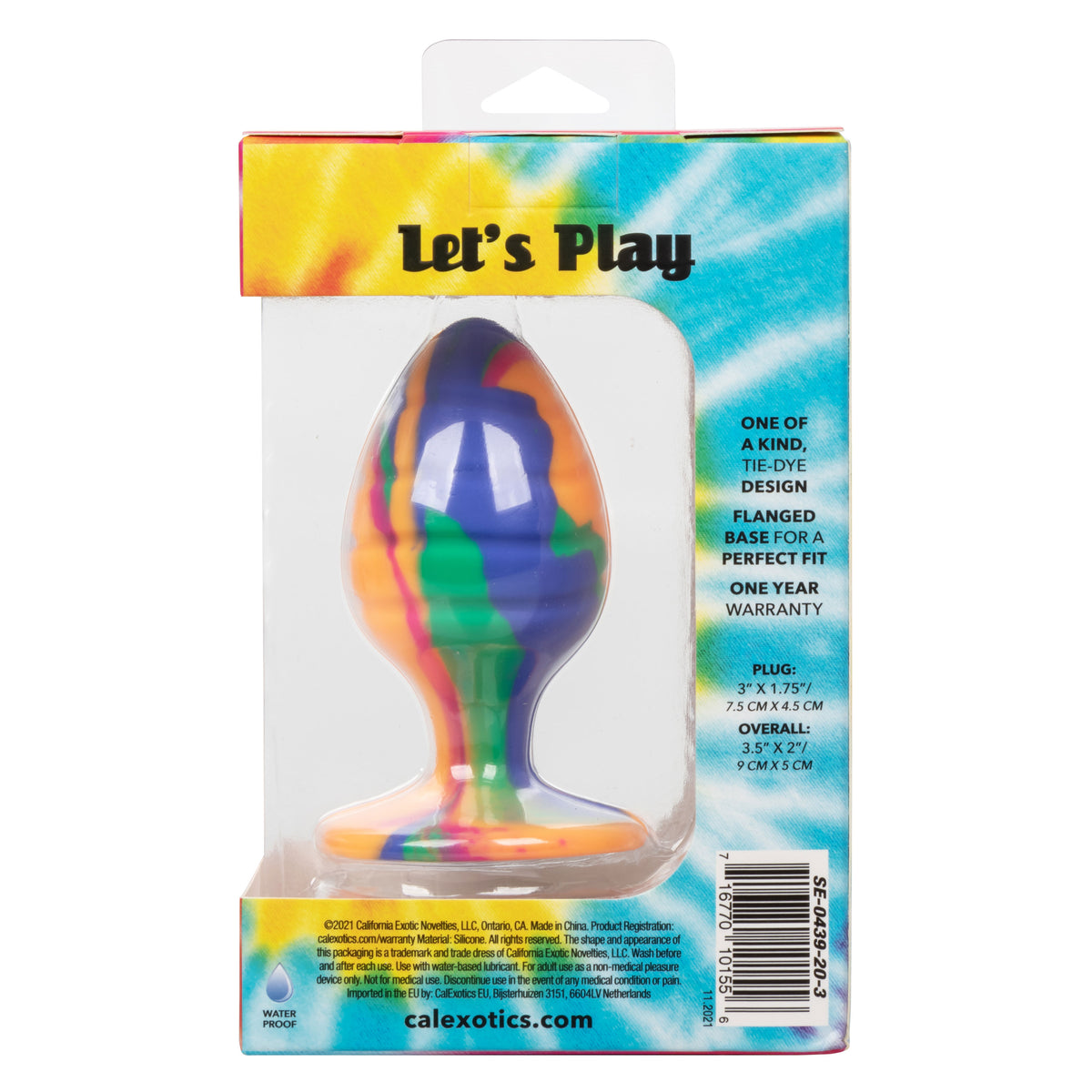 Cheeky Large Swirl Tie Dye – Colorful Large Butt Plug 3.5 Inch > Anal Range > Butt Plugs