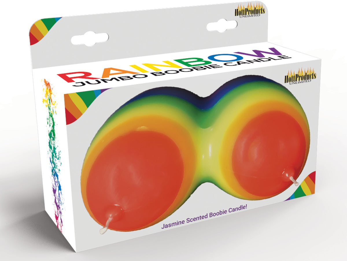 Rainbow Jumbow Boobie Candle – Novelty Candle > Candles > Novelty