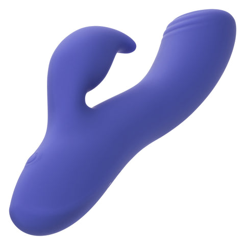 CalExotics Connect Dual Stimulator Purple Silicone Rechargeable Waterproof 9 Function Vibrations 40 Minutes Runtime VIBRATORS-RABBIT