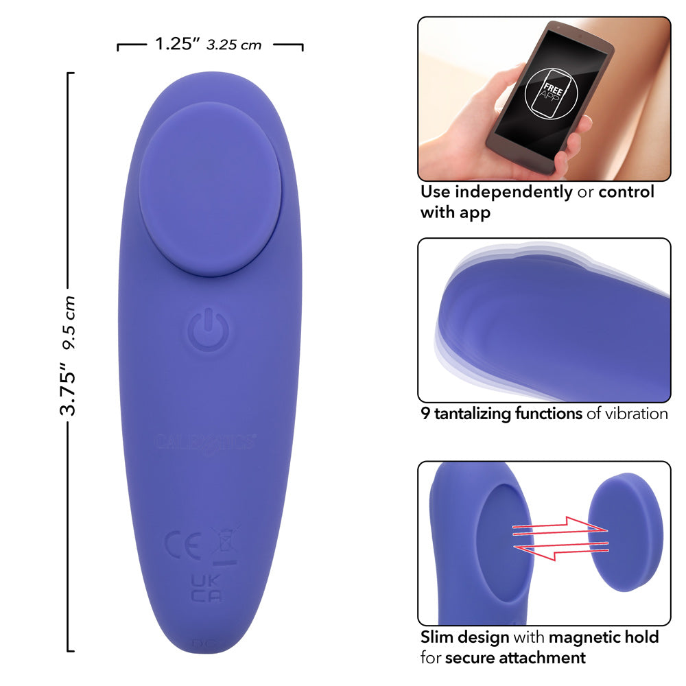 CalExotics Connect™ Panty Teaser App-Based Pleasure Device in Purple Silicone with 9 Vibration Functions and Waterproof Design Panty Vibrators