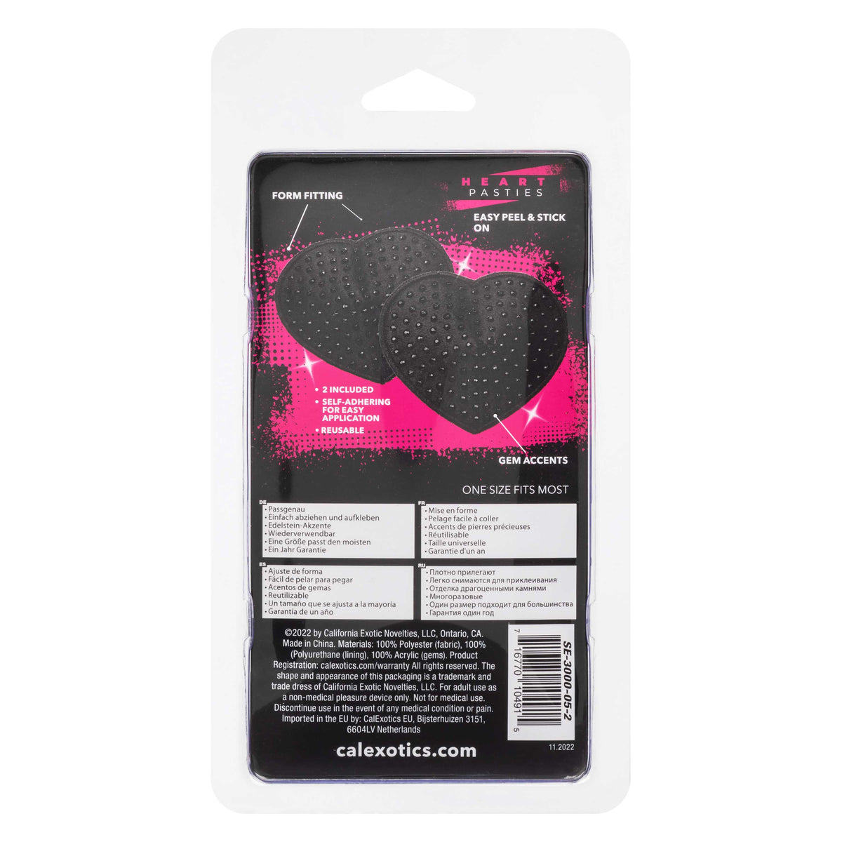 Radiance Black Heart Pasties Adhesive Nipple Covers Set > Clothes > Pasties