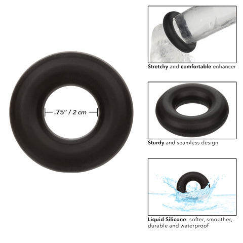 Alpha Liquid Silicone Prolong Medium Ring Black Stretchy Erection Enhancer COCK RINGS