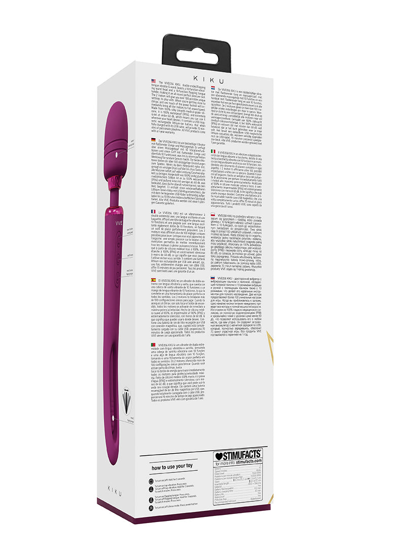 Vive Kiku Double Ended Vibrating Wand and Flapping Massager Pink > Sex Toys > Massage Wands