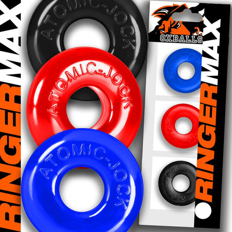 Ringer Max Three Piece Multi Colour Cockring Set Multi COCK RING Set