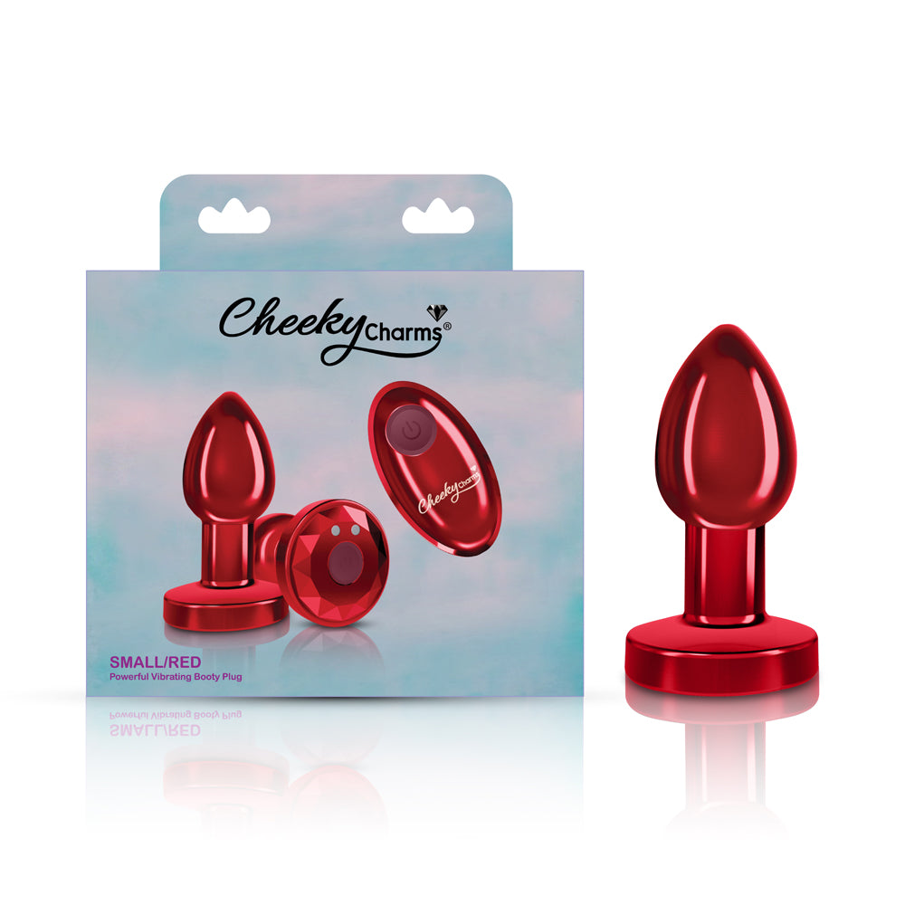 Cheeky Charms Red Vibrating Metal Butt Plug Small > Anal Range > Vibrating Butt Plugs