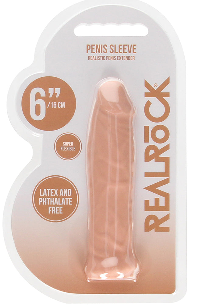 Realrock 6 Inch Realistic Penis Sleeve 15.2 cm Penis Extension Sleeve > Sex Toys For Men > Penis Sleeves