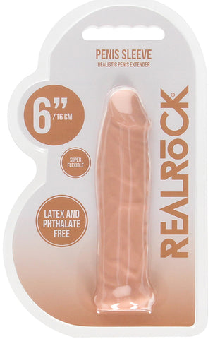 Realrock 6 Inch Realistic Penis Sleeve 15.2 cm Penis Extension Sleeve > Sex Toys For Men > Penis Sleeves