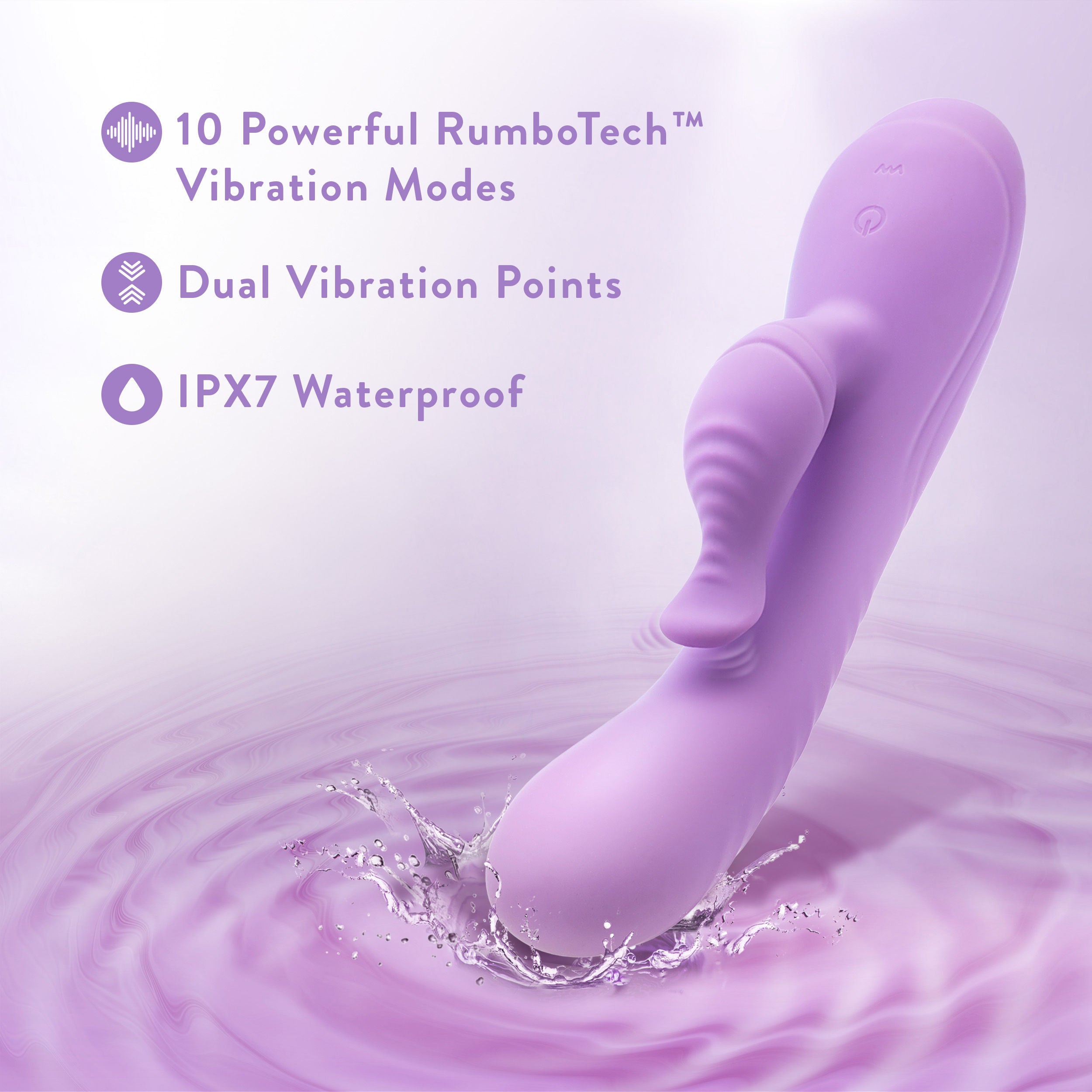 Blush Evelyn Rabbit Vibrator Purple with 10 Modes and Speeds VIBRATORS-RABBIT