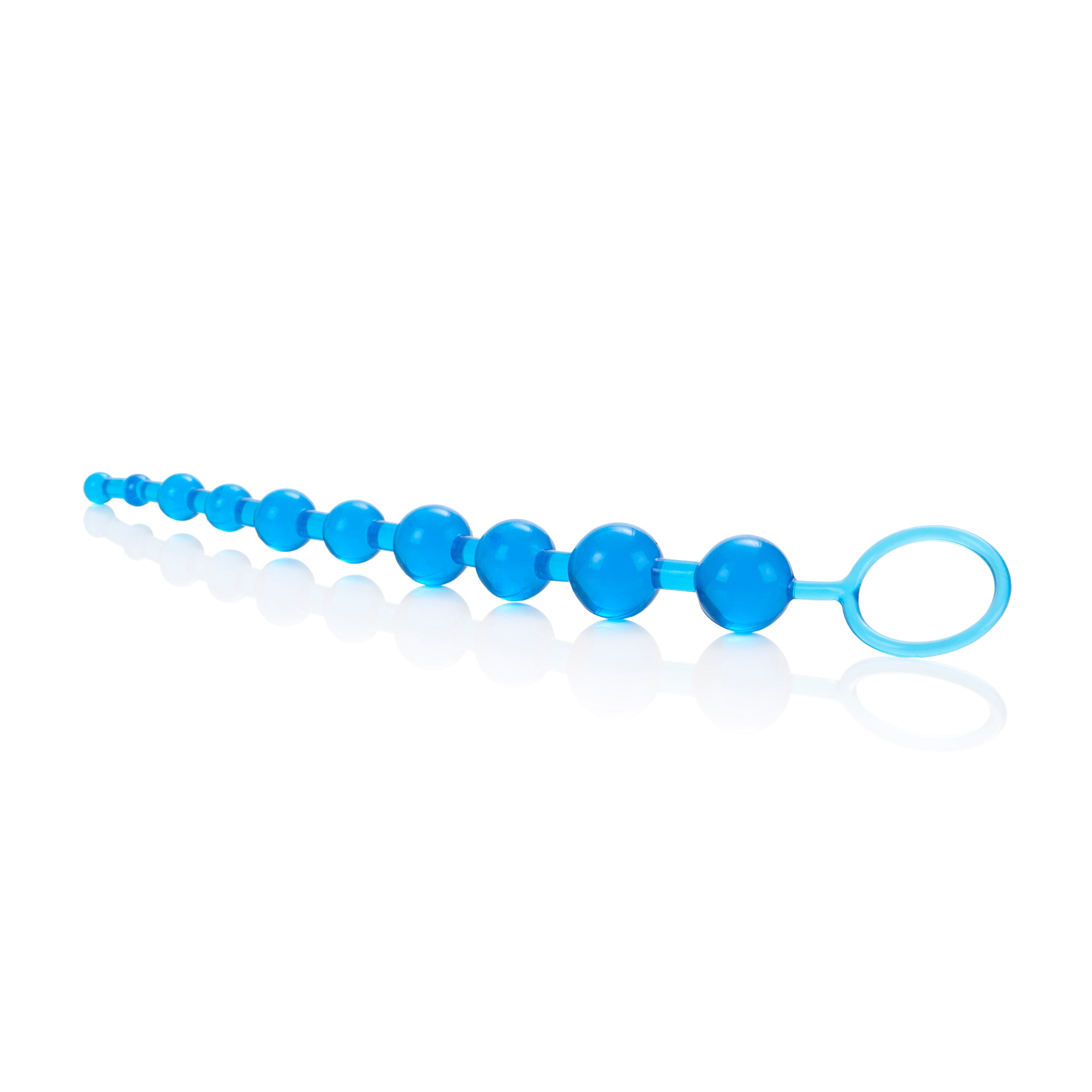 X-10 Blue Graduated Anal Beads with 10 Pliable Jelly Balls and Easy Retrieval Loop > Anal Range > Anal Beads Main image