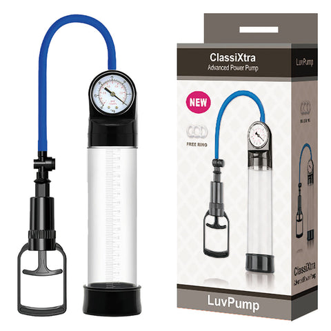LuvPump ClassiXtra Advanced Power Pump 20cm - Penis Pump with Gauge Clear PUMPS