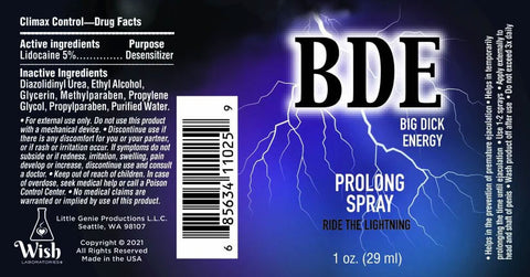 Big Dick Energy Prolong Spray Male Delay Spray 29 ml ENHANCERS