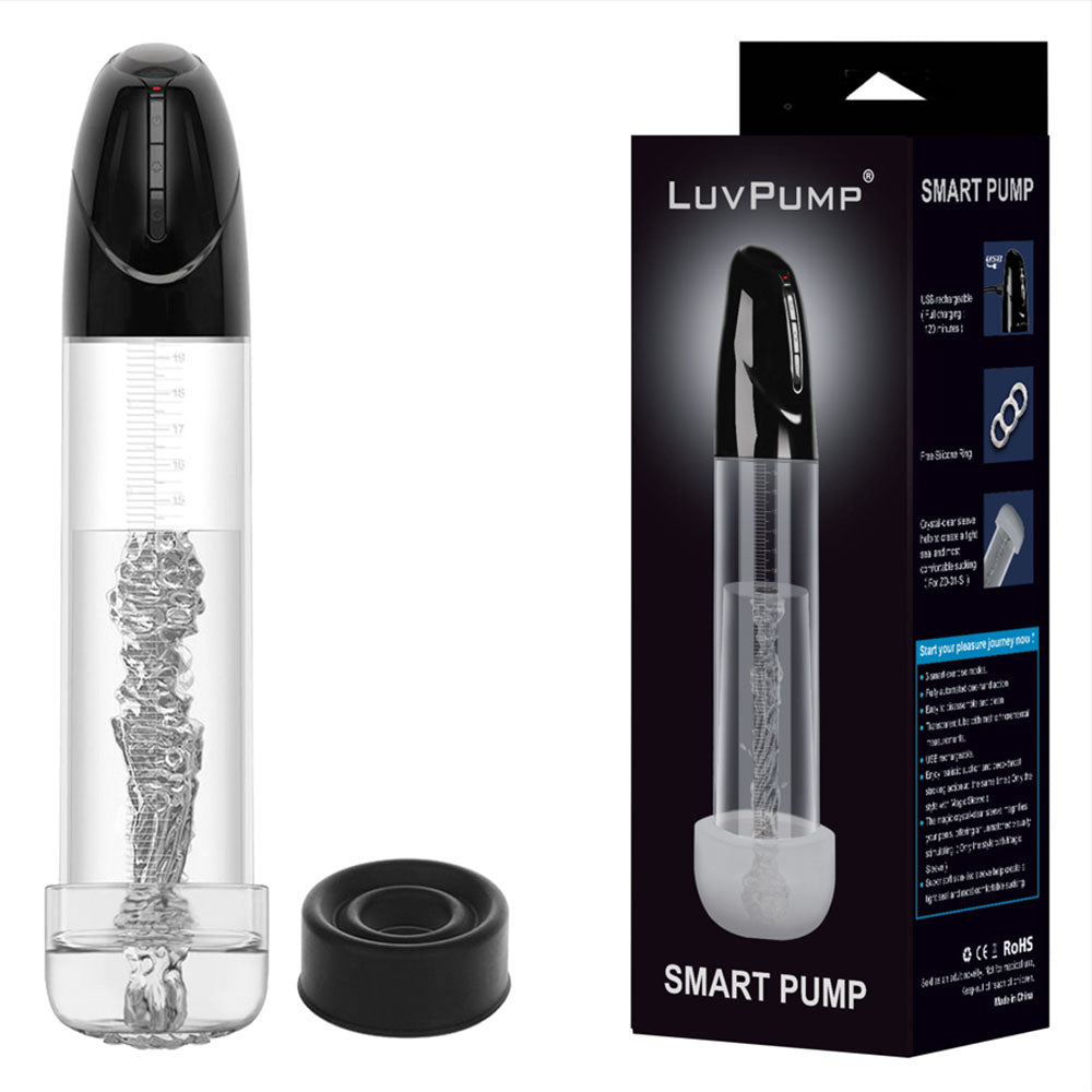 LuvPump Smart – USB Rechargeable Automatic Penis Pump and Masturbator Sleeve Clear > Pumps > Penis Pumps Electric Main image