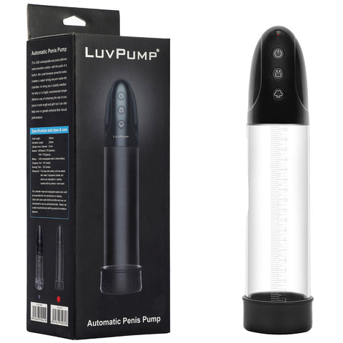 LuvPump Automatic Penis Pump USB Rechargeable Male Enhancement Device Clear PUMPS